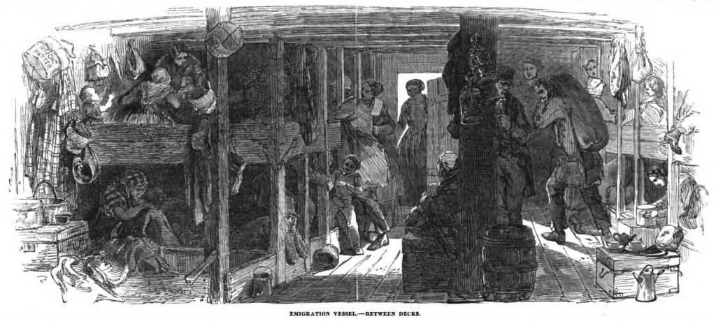 Between Decks of an Emigrant Ship, The Illustrated London news May 10, 1851